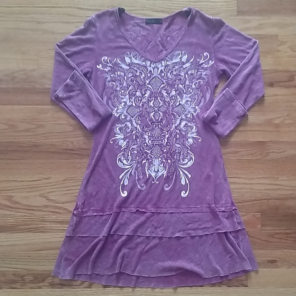 Pink embellished tunic